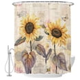 thumbnail image 2 of Sunflower Vintage Shower Curtains for Bathroom, Farmhouse Botanical Floral Butterfly Waterproof Fabric Shower Curtain, Decorative Bathroom Curtain for Bathtub, 72"x84" , No Hooks Included, 2 of 9