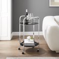 thumbnail image 2 of Carrito de barra Powell Furniture Duval Metal cromado Vidrio templado D1204D19, 2 of 2
