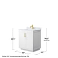 thumbnail image 4 of Wyndham Collection Miranda 30" Wood&Marble Single Bathroom Vanity in White/Gold, 4 of 5