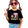thumbnail image 5 of Axolotl Birthday Girl Shirt Matching Family Party Tees for Girls, Mom & Dad - Sold Individually Black Shirt 5-6, 5 of 8