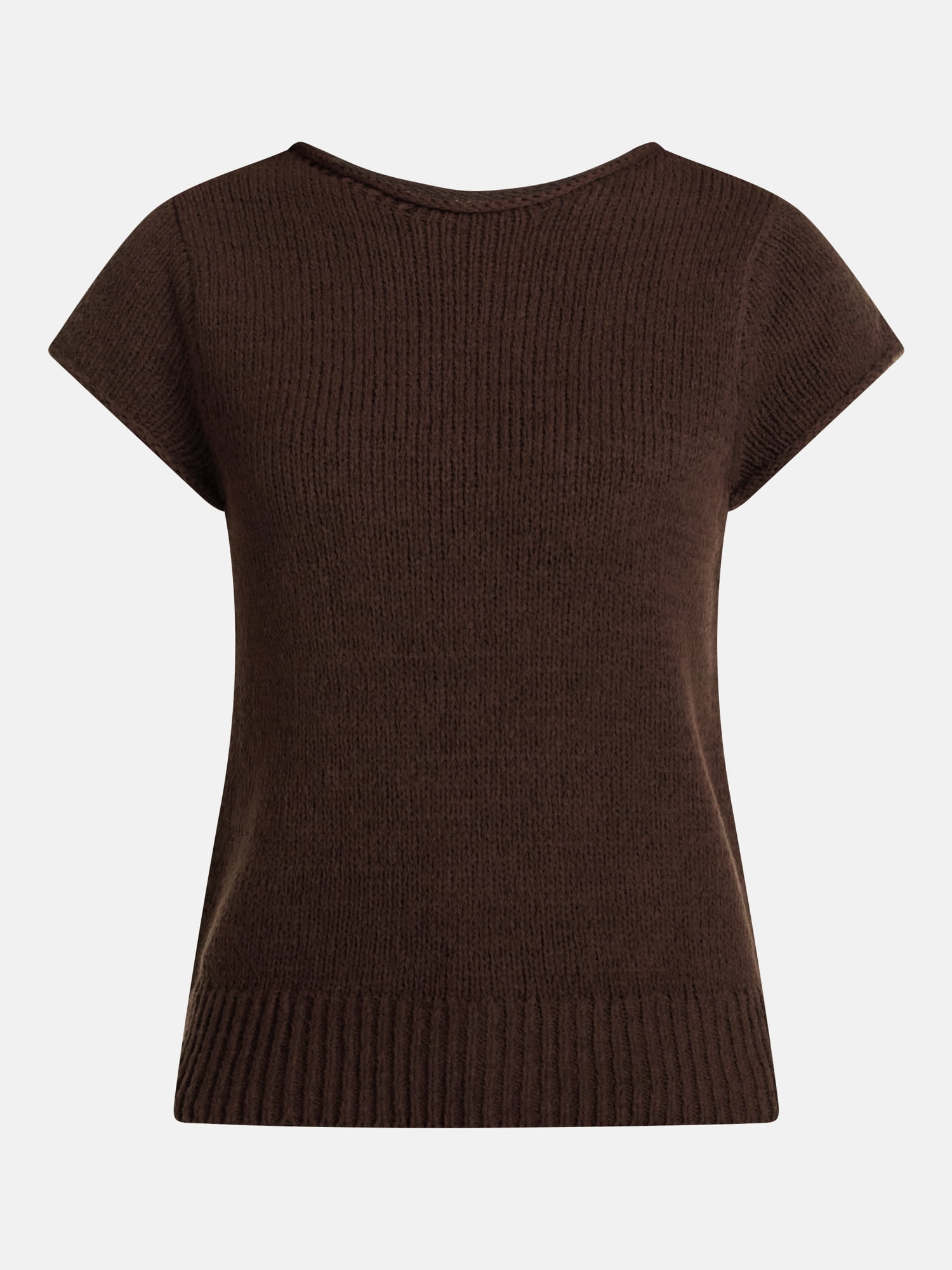 Scenario Women's and Women's Plus Pullover Rollneck Lightweight Sweater with Short Sleeves, Sizes XS-4X