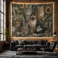 thumbnail image 6 of Cats Garden Setting with Upper Left Long Haired, Playful Illustration for Cat Lovers, Cat Wall Art, Mother'S Day Gift, Tapestry Wall Hanging for Bedroom, Living Room and Dorm, 6 of 7