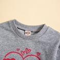 thumbnail image 5 of Curuila Toddler Boys Girls Tops Valentine'S Day Letter Print Long Sleeve Crew Neck Clothes Grey Size 12-18 Months, 5 of 6