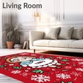 thumbnail image 2 of ODIKA 6'x9' Machine Washable Non-Slip Area Rug, Merry Frosty Friend Hallway High Traffic Rug with Pad, Red, 608667, 2 of 8