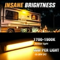 thumbnail image 3 of Nilight RV Exterior Light 13 Inch Porch Light 1PC Amber Beam 12V 24V LED Scene Cargo Lighting Black Aluminum Housing for RV Trailers Travel Campers 5th Wheels Motorhome SUV Truck, 3 of 7