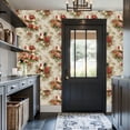 thumbnail image 3 of Peel and Stick Wallpaper 17.7in x 9.8ft Rustic Farmhouse Rooster Design Flowers Soft Beige Contact Paper Vinyl Waterproof Self Adhesive Wall Paper for Bedroom Shelf Cabinet Renter Friendly, 3 of 8