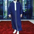 thumbnail image 1 of XDDST Work Out Tops for Mens Casual Thin Robe Hooded Long Sleeve Striped Cotton Youth Loose Robe Shirt Blue, 1 of 8