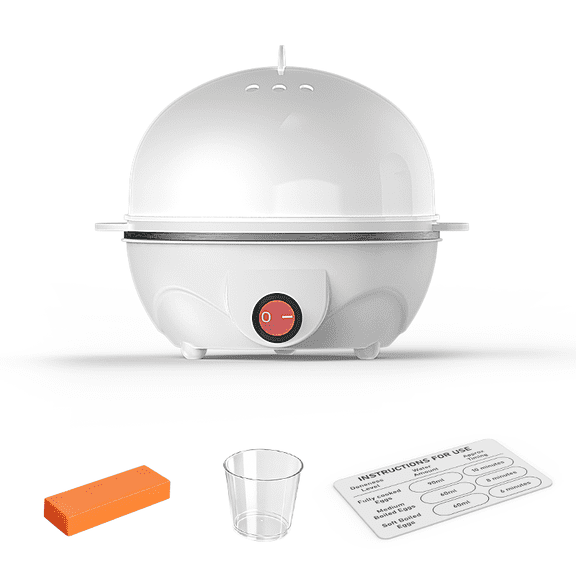 Egg Cooker For Boiled/soft-boiled, Auto Shut-Off When Water Dries Up, Multi-functional Electric Egg Steamer Pot, Easy To Operate, With Descaling Accessories.Mini Breakfast Machine For Kitchen, Dorm,