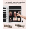 thumbnail image 5 of Wall-Mounted Jewelry Armoire with Lock, 2 Plastic Cosmetic Trays, Full-Length Mirror, White, Compact Organizer Unit, 5 of 10