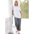 thumbnail image 3 of Woman Within Plus Size Tall Seersucker Pull-On Elastic-Waist Pants, 3 of 6