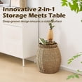 thumbnail image 5 of Casa Pura Furniture Handwoven Seagrass Storage Basket with Lid., 5 of 7