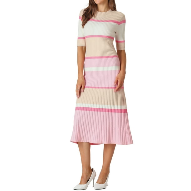 open lace back dress Karlie Pink Striped Bow Dress – Bliss on Brannon