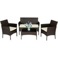 thumbnail image 1 of FDW Ensemble 4 Meubles 4 Pcs en Osier Bistro d'Extérieur Ensembles Canapé Fauteuil, Brun, 1 of 8