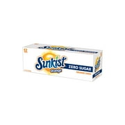 Sunkist Zero Sugar Orange Soda Pop, 12 fl oz, 12 Pack Cans