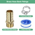 thumbnail image 6 of Uxcell 4-Pack Brass Hose Barb Fittings, 12mm x G1/4 Male Couple Hose Connector with Stainless Steel Hose Clamp &  Tape, 6 of 7