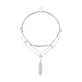 thumbnail image 5 of Mightlink Layered Long Necklace for Women Turquoise Stone Sequin Necklace Feather Beaded Strand Sweater Chain Necklaces Fashion Costume Jewelry Gifts, 5 of 7