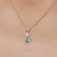 thumbnail image 3 of Gem Stone King 14K Yellow Gold Mercury Mist Mystic Topaz and White Zirconia Pendant Necklace for Women | 1.11 Cttw | Gemstone November Birthstone | Pear Shape 8X5MM | With 18 inch Chain, 3 of 6
