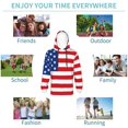 thumbnail image 5 of Picia America Flags3 Pattern Youth Hoodie - Warm Pullover Sweatshirt with Kangaroo Pocket, Ideal for Boys and Girls-Large, 5 of 6