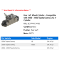 thumbnail image 2 of Rear Left Wheel Cylinder - Compatible with 2002 - 2006 Toyota Camry 2.4L 4-Cylinder 2003 2004 2005, 2 of 2