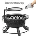 thumbnail image 6 of BALI OUTDOORS 32 inch Fire Pit with Poker, Wood Burning Fire Pit Patio for Outside with Grill, 6 of 8