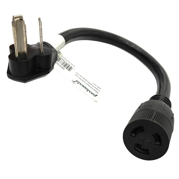 Parkworld 885422 Adapter Cord NEMA 10-30P Male to L6-20R Female, 20A, 250V, 1.5'