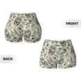thumbnail image 3 of Sigee Skull with Cash Print Women's High Waist Workout Shorts - Squat Proof, Tummy Control, Yoga and Gym Activewear-Small, 3 of 9