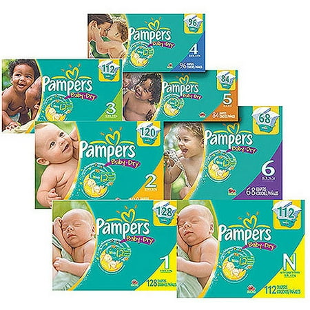 Pampers - Baby Dry Diapers, Super Pack (Choose Your Size)