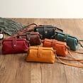 thumbnail image 7 of FitBest New Leather Small Mouth Gold Satchel Single Shoulder Messenger Bag, 7 of 7