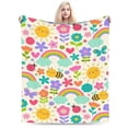 thumbnail image 3 of Rainbow, Style Ultra-Soft Flannel Blanket, Birthday Gift, Warm And Comfortable Living Room Blanket, Office Blanket, Sofa Decoration, Four Seasons Travel Blanket, Multi-Purpose Gift Blanket - Home Dec, 3 of 10