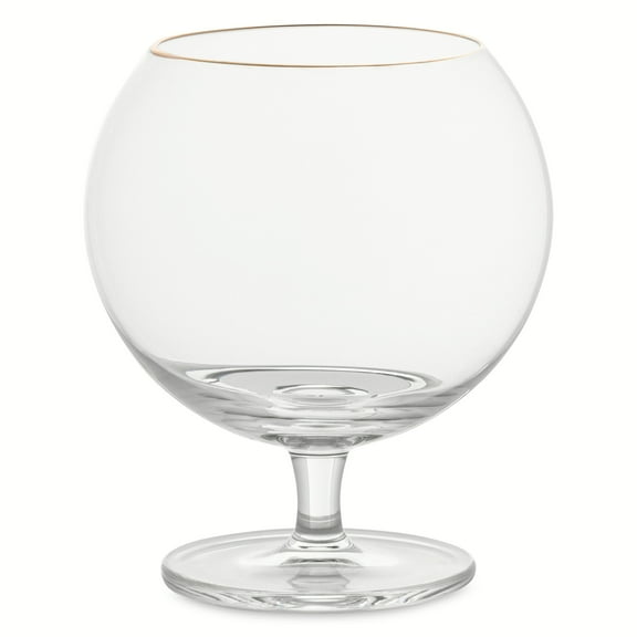 Thyme & Table 16 fl oz Sphere Bourbon Glass with Gold Rim
