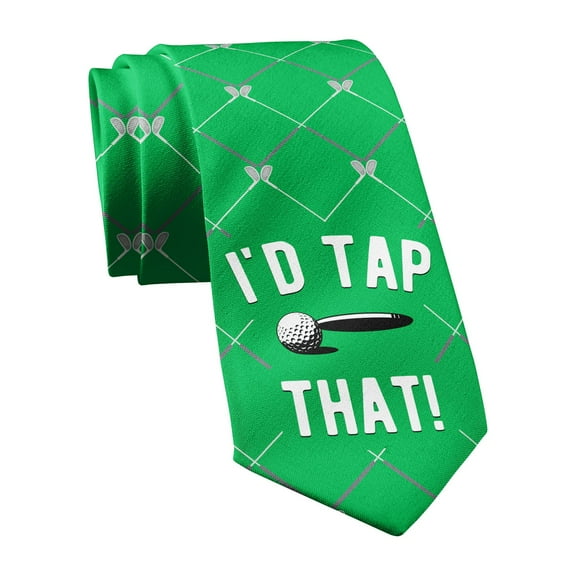 I'd Tap That Necktie Funny Neckties for Men Golf Tie Nerdy Golfing Ties Mens Novelty Neckties for Golfer