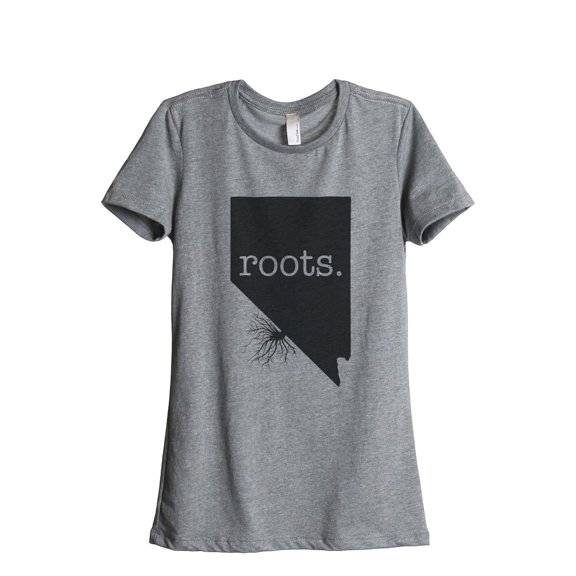 Thread Tank Home Roots State Nevada NV Women's Relaxed Crewneck T-Shirt Tee Heather Grey Small