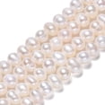 thumbnail image 2 of 1strand Natural Cultured Freshwater Pearl Beads Strands Potato Seashell color 3.5~4.5x4.5~6x4.5~5mm Hole: 0.7mm about 80~82pcs/strand 13.94 inch~14.17 inch(35.4cm~36cm) Brown, 2 of 6