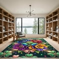 thumbnail image 2 of ODIKA 6' x 9' Machine Washable Non-Slip Area Rug, 3d floral High Traffic Rug, Green, 1302555, 2 of 7