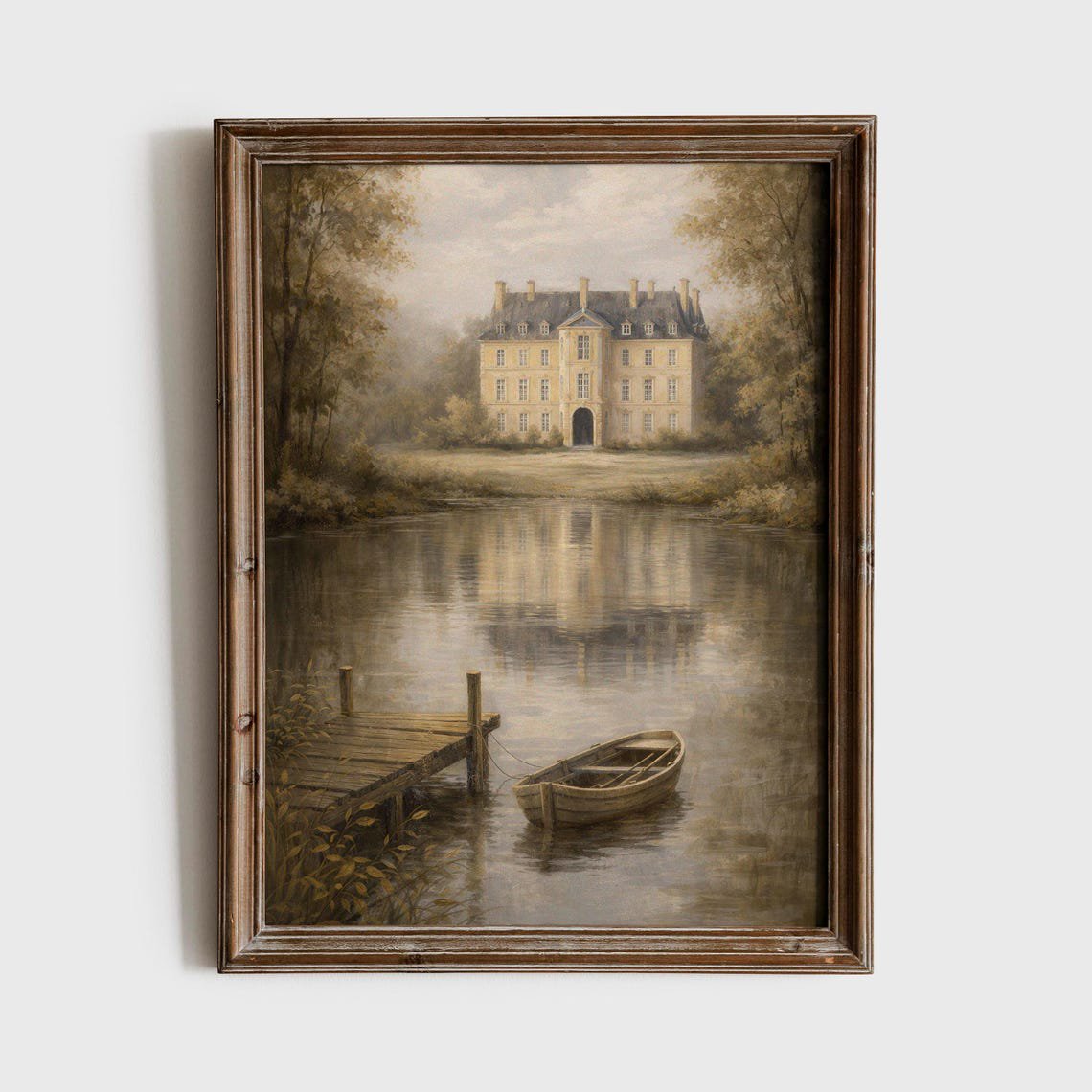 Castle Manor Landscape Wall Art Print Moody Autumn Farmhouse Decor