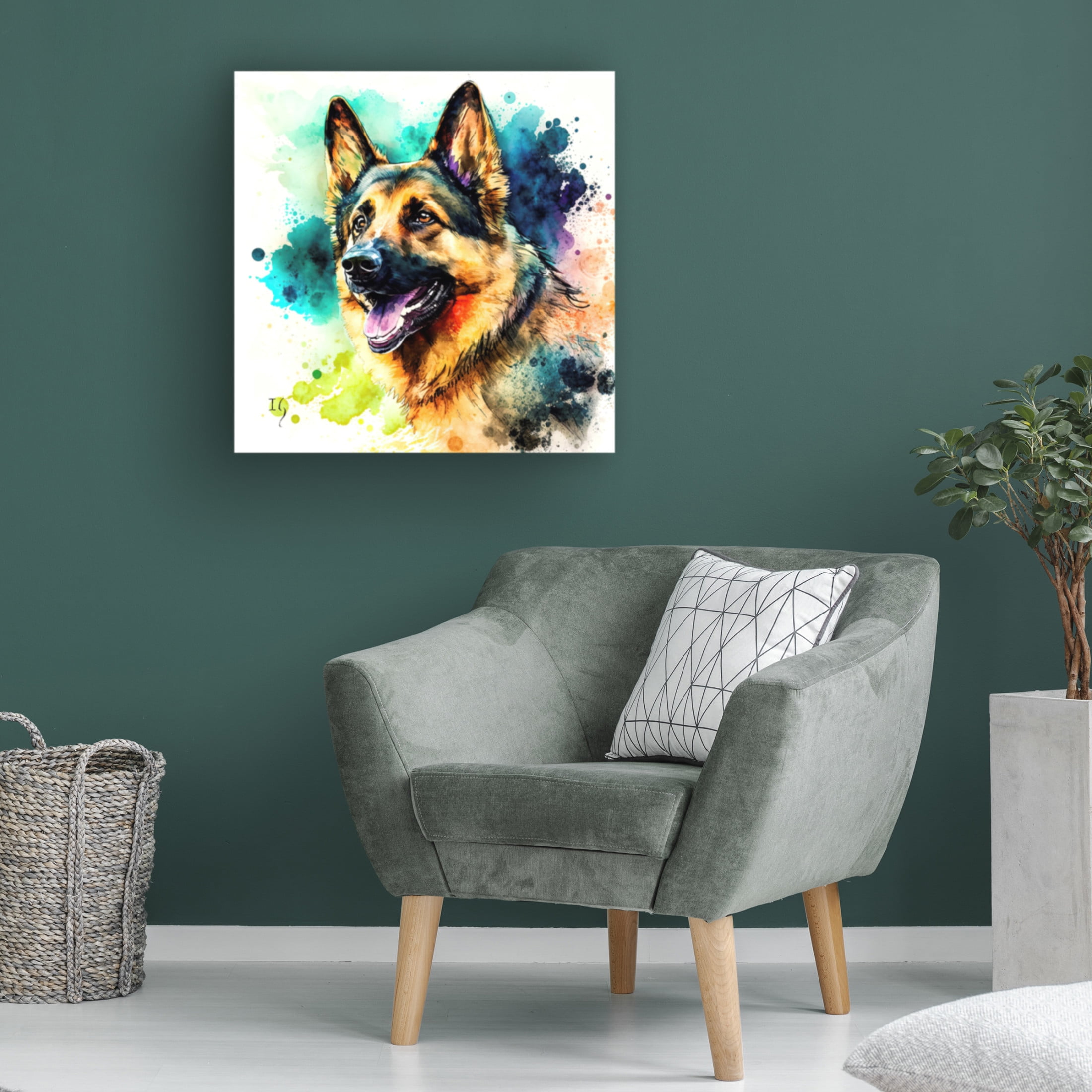 Canvas Wall Art - Ivan Guaderrama 'Shepherds Dance in Watercolor' Wall Art for Living Room, Bedroom, or Office Décor by Trademark Fine Art - 35 x 35 Inches