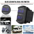 thumbnail image 2 of Coche DC 10V-60V LED azul Digital doble voltímetro Universal para camioneta RV ATV batería, 2 of 8