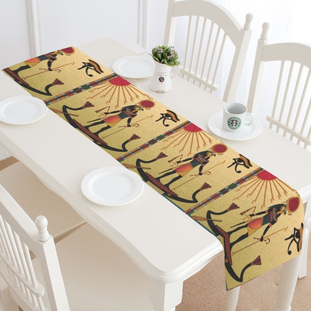 MYPOP Ancient African Egypt Table Runner Home Decor 16x72 Inch,Vintage Ethnic Table Cloth Runner