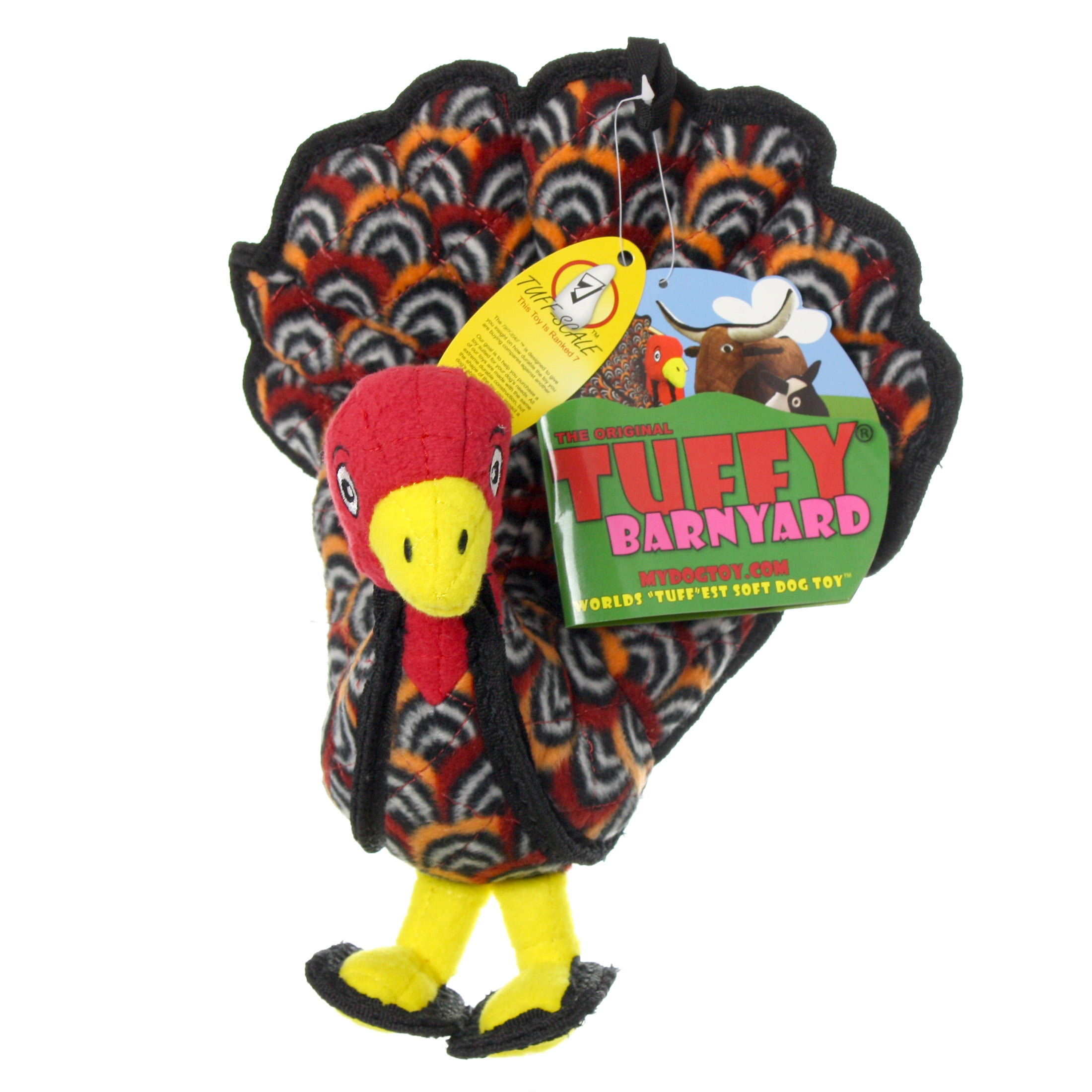 Tuffy Jr Barnyard Turkey Durable Plush Squeaky Dog Toy
