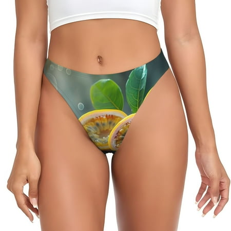 Adobk Fresh Passion Fruit Still Life Print Seamless Women Underwear Thongs No Show Ladies Thong No Line Breathable Comfortable Panties Undies for Women-Large