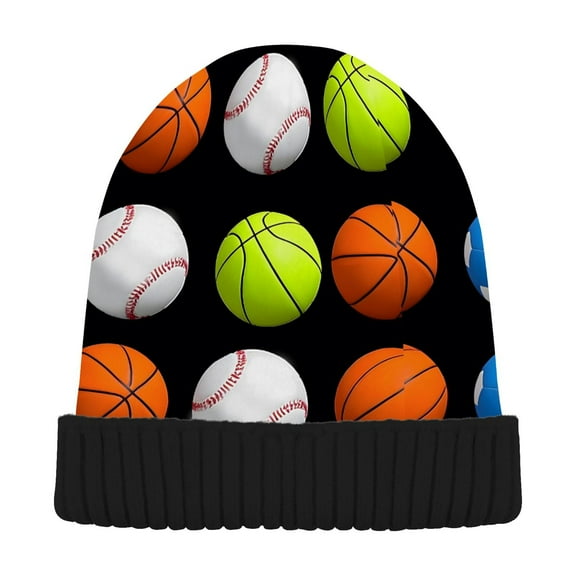 joogoo Baseball Football Basketball Beanie Hats Cuffed Winter Warm Knit Thick Beanies