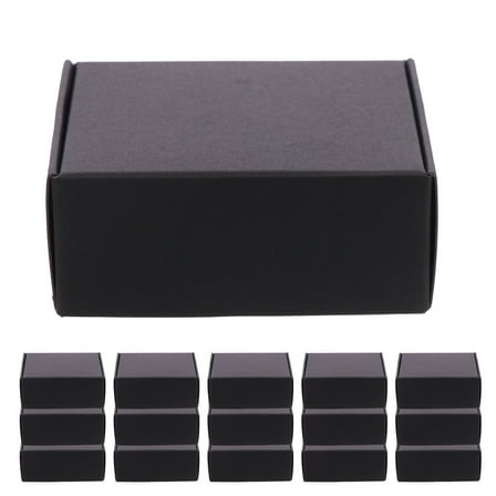Soimiss 20Pcs Black Paper Storage Boxes Easy to Fold Mailing Supplies for Packing Use