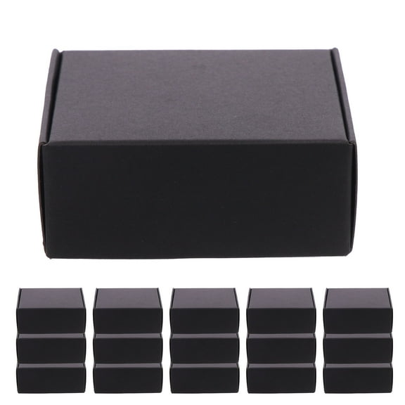 Soimiss 20Pcs Black Paper Storage Boxes Easy to Fold Mailing Supplies for Packing Use