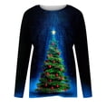 thumbnail image 4 of Pntutb, camisas casuales de manga larga para mujer, suéter, túnica suelta, tops, blusa con cuello redondo y estampado de árbol de Navidad Pntutb Pntutb-7067, 4 of 4