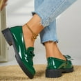 thumbnail image 4 of Rokment Fringe Oxfords Dress Shoes for Women Ladies 2026 Spring Fall Fashion Casual Leather Tassel Bow Low Heel Slip on Penny Loafer Ballet Flat Green Size 6, 4 of 6