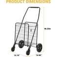 thumbnail image 4 of Yiwa Utility Cart with Single Basket, Foldable Heavy Duty Design, 110 Lbs Capacity and Swivel Casters for Shopping, Laundry, or Everyday Use, 4 of 7