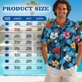 thumbnail image 5 of Psesaysky Couples Matching Hawaii Luau Outfit Short Sleeve Shirts or Dress,Hibiscus Blue Palm Print Women Sleeveless Flowy Sundress or Mens Button Down Shirts Plus Size for Travel or Party, 5 of 7