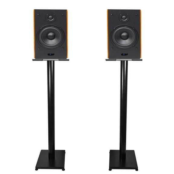 (2) Rockville HD5 5" Powered Bookshelf Speakers Bluetooth Monitors w/37" Stands