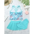 thumbnail image 4 of Rswnyirn Kids Girls 2-Piece Swimsuit Swimming Cover-Up Sets Tops with Bottoms Skirt Mint Green 8-10, 4 of 7