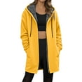 thumbnail image 3 of Shadoumai Fleece Lined Zip Up Long Hoodie Women Oversized Sharpa Long Pullover Hooded Sweatshirts Casual Long Sleeve Fall Jacket, 3 of 6